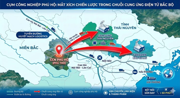 cụm công nghiệp phú hộ - mắt xích chuối cung ứng điện tử miền bắc