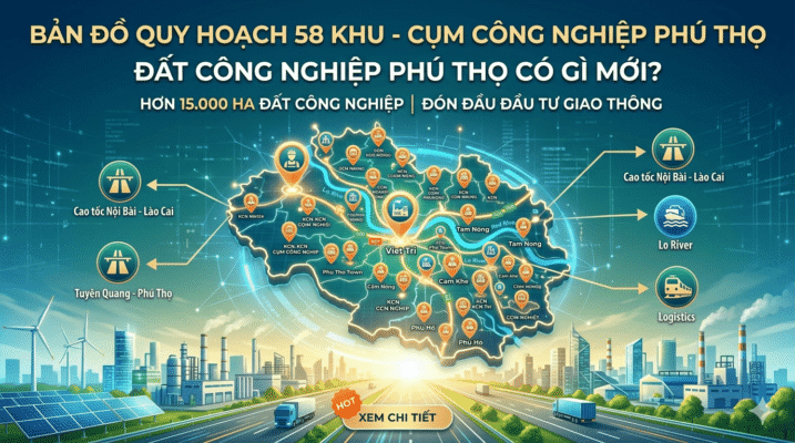 Bản đồ quy hoạch 58 khu công nghiệp và cụm công nghiệp tỉnh Phú Thọ mới nhất