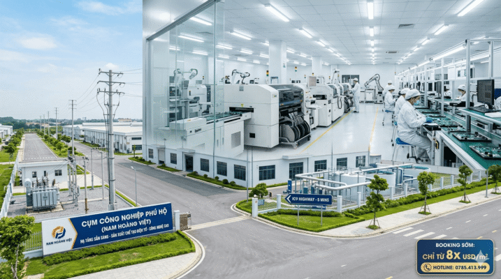 Tiêu chuẩn kỹ thuật nhà máy và giải pháp thuê đất xưởng linh kiện điện tử tại cụm công nghiệp phú hộ