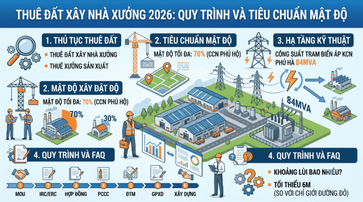Quy trình thuê đất xây nhà xưởng năm 2026