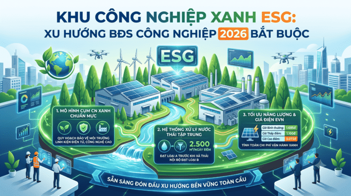 Mô hình phát triển khu công nghiệp xanh ESG xu hướng 2026